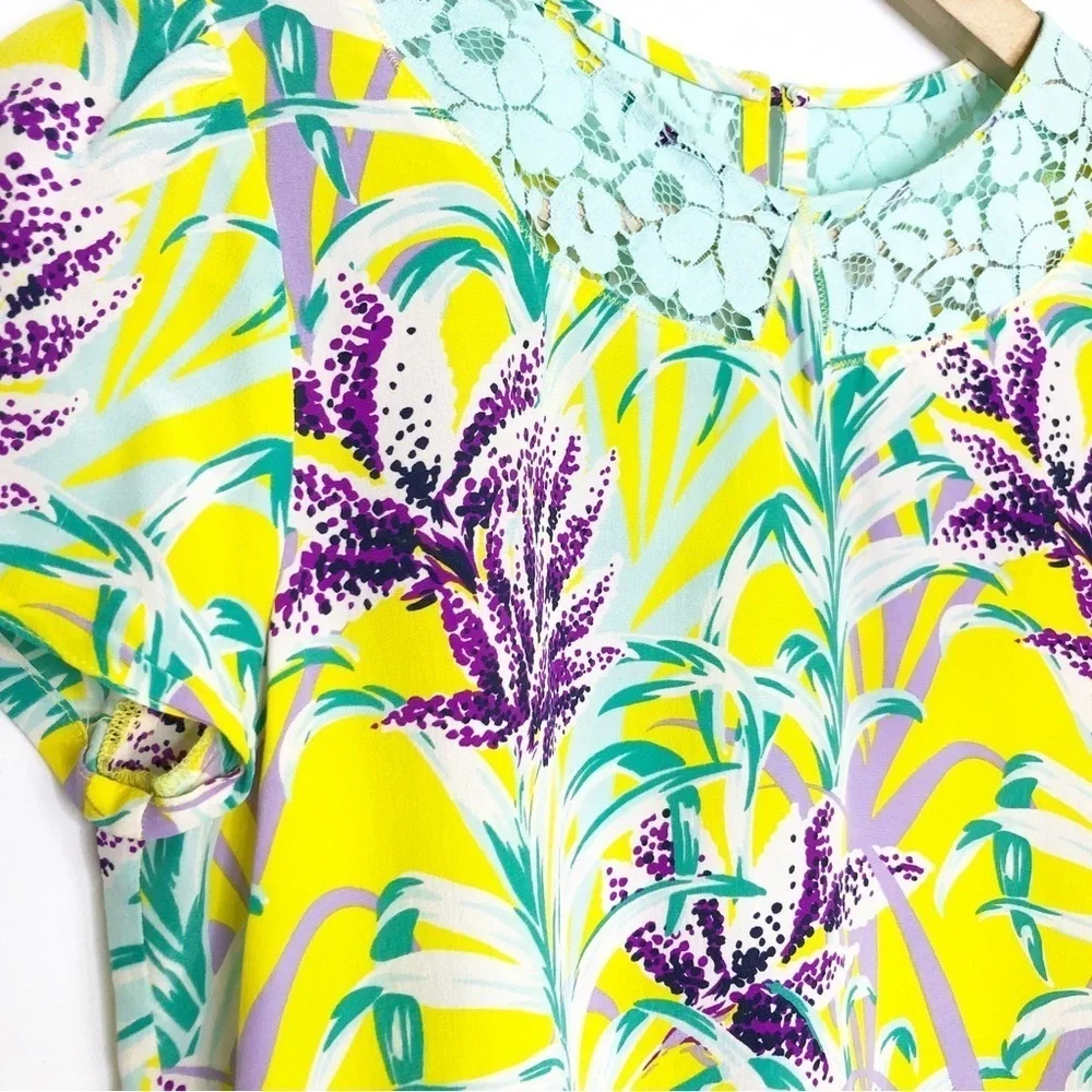 Kate spade New York, Roslyn, California, calling floral, silk lace blouse
